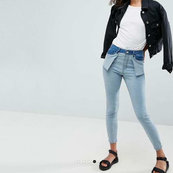 ASOS Ridley High waist Skinny Inside Out Jeans 32 - Picture 1 of 4